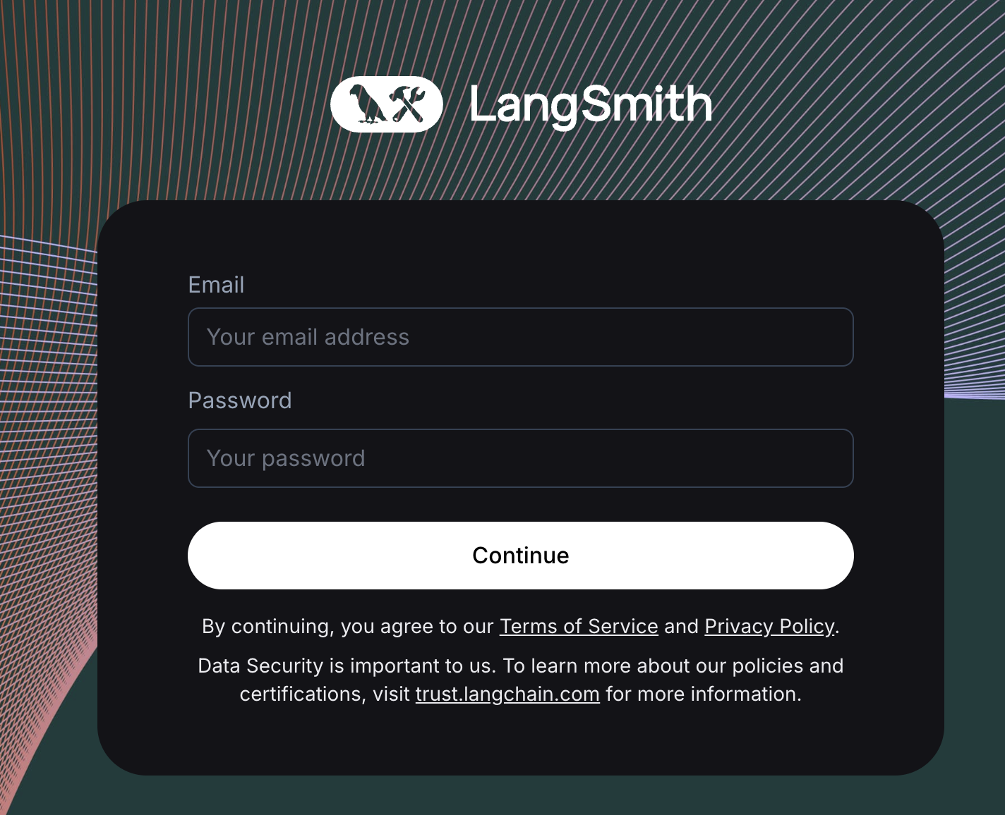 LangSmith UI with basic auth